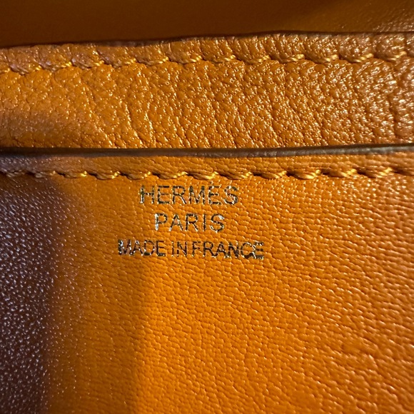 Hermes Orange Constance Leather Crossbody Bag - Picture 11 of 12